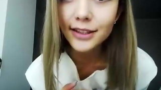 Pretty girl listens to Prodigy and undresses