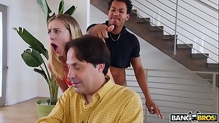 BANGBROS - Youthful Haley Reed Humps Beau Behind Her Dad&rsquo_s Back