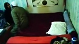 Spycam tapes an arab hijab damsel having missionary fucky-fucky with a stud on the sofa