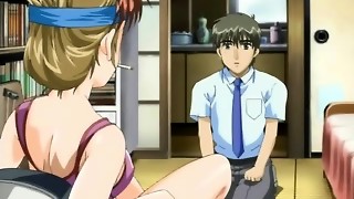 Steaming manga porn honey in purple lingeria smoking and taunting a
